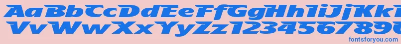 TheAeroplaneFliesHighHeavy Font – Blue Fonts on Pink Background