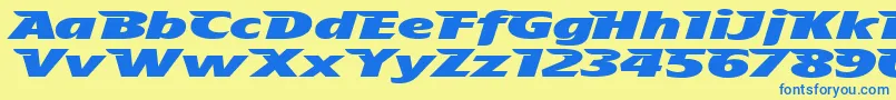 TheAeroplaneFliesHighHeavy Font – Blue Fonts on Yellow Background