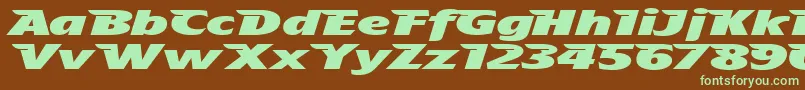 TheAeroplaneFliesHighHeavy-fontti – vihreät fontit ruskealla taustalla