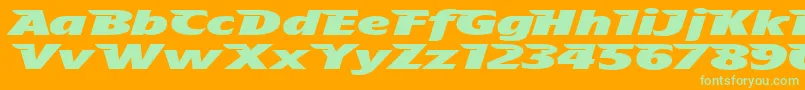 Czcionka TheAeroplaneFliesHighHeavy – zielone czcionki na pomarańczowym tle