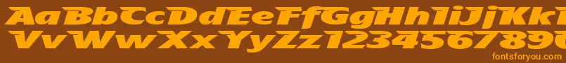 Police TheAeroplaneFliesHighHeavy – polices orange sur fond brun
