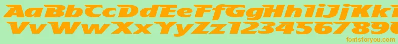 Fonte TheAeroplaneFliesHighHeavy – fontes laranjas em um fundo verde