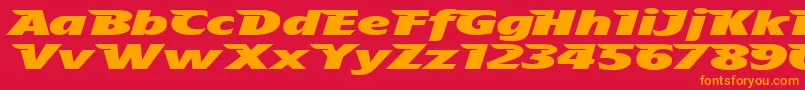 TheAeroplaneFliesHighHeavy Font – Orange Fonts on Red Background