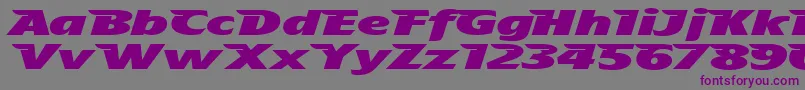 フォントTheAeroplaneFliesHighHeavy – 紫色のフォント、灰色の背景