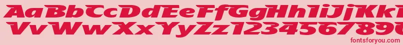 Czcionka TheAeroplaneFliesHighHeavy – czerwone czcionki na różowym tle