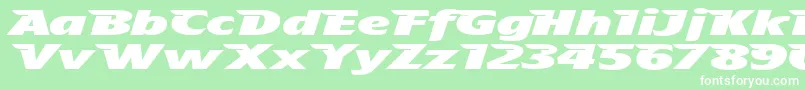 フォントTheAeroplaneFliesHighHeavy – 緑の背景に白い文字