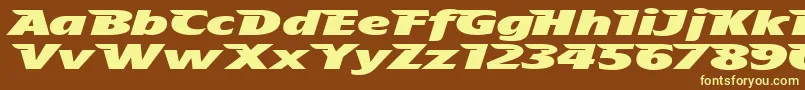 TheAeroplaneFliesHighHeavy Font – Yellow Fonts on Brown Background