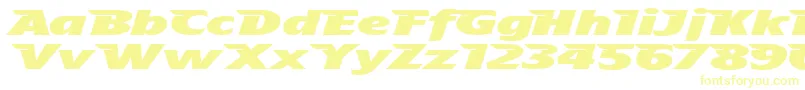 Czcionka TheAeroplaneFliesHighHeavy – żółte czcionki