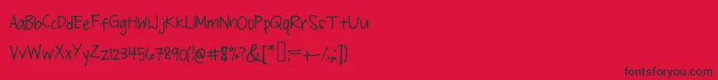 Sirislly-Schriftart – Schwarze Schriften auf rotem Hintergrund