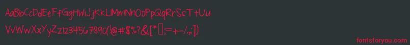 フォントSirislly – 黒い背景に赤い文字
