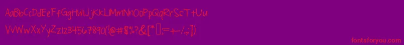 Sirislly-Schriftart – Rote Schriften auf violettem Hintergrund