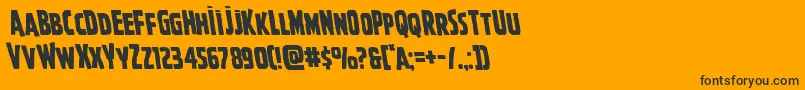 Ghoulishintentleft-Schriftart – Schwarze Schriften auf orangefarbenem Hintergrund