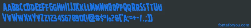 Ghoulishintentleft Font – Blue Fonts on Black Background