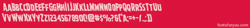 Ghoulishintentleft-fontti – vaaleanpunaiset fontit punaisella taustalla