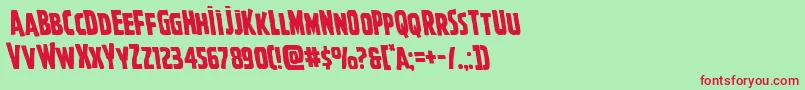 Ghoulishintentleft Font – Red Fonts on Green Background