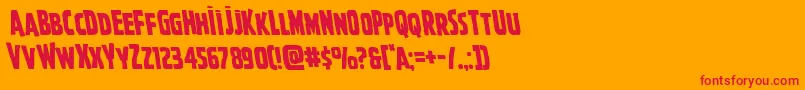 Ghoulishintentleft Font – Red Fonts on Orange Background