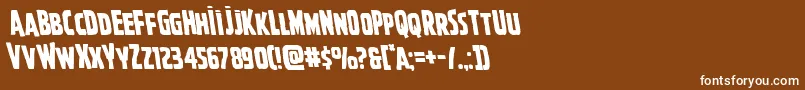 Ghoulishintentleft Font – White Fonts on Brown Background