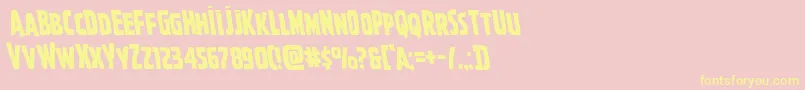 Ghoulishintentleft-fontti – keltaiset fontit vaaleanpunaisella taustalla