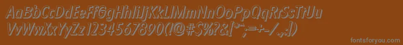 FloridashadowItalic-Schriftart – Graue Schriften auf braunem Hintergrund