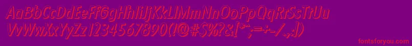 FloridashadowItalic Font – Red Fonts on Purple Background