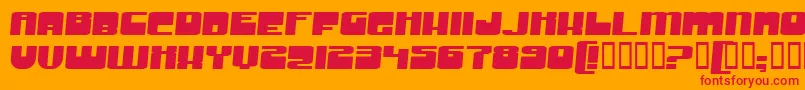 GrooveMachineExpanded-Schriftart – Rote Schriften auf orangefarbenem Hintergrund