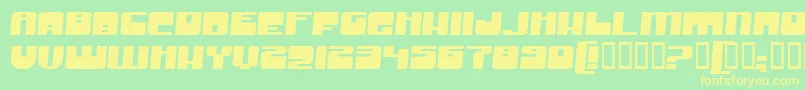 フォントGrooveMachineExpanded – 黄色の文字が緑の背景にあります