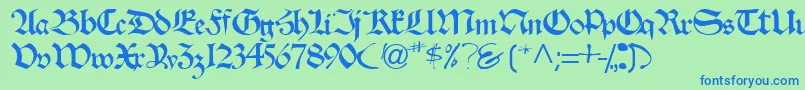 Шрифт Velascossk – синие шрифты на зелёном фоне