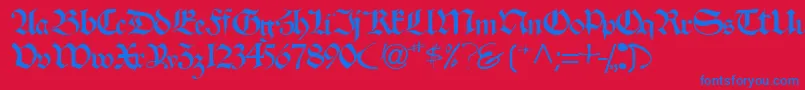 Velascossk Font – Blue Fonts on Red Background