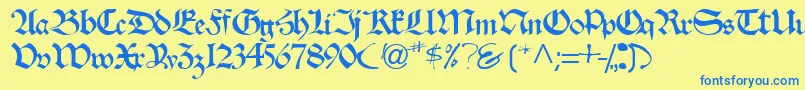 Velascossk Font – Blue Fonts on Yellow Background