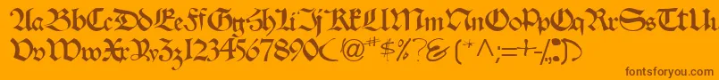 Velascossk Font – Brown Fonts on Orange Background