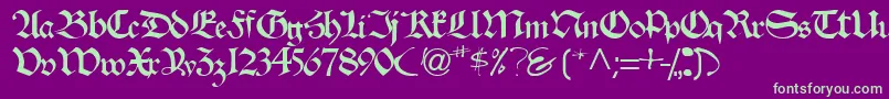 Velascossk Font – Green Fonts on Purple Background