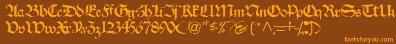 Шрифт Velascossk – оранжевые шрифты на коричневом фоне