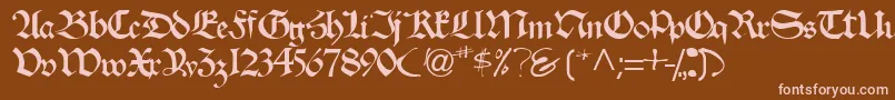 フォントVelascossk – 茶色の背景にピンクのフォント