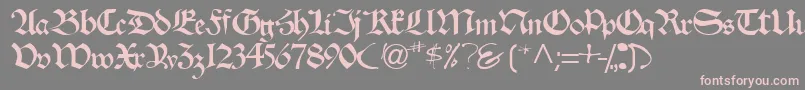 Weitere Informationen zur Velascossk-Schriftart Velascossk-Schriftart – Rosa Schriften auf grauem Hintergrund