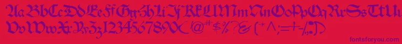 Velascossk Font – Purple Fonts on Red Background