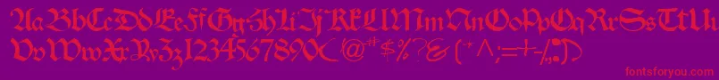 フォントVelascossk – 紫の背景に赤い文字