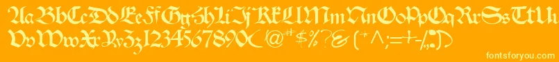 Шрифт Velascossk – жёлтые шрифты на оранжевом фоне