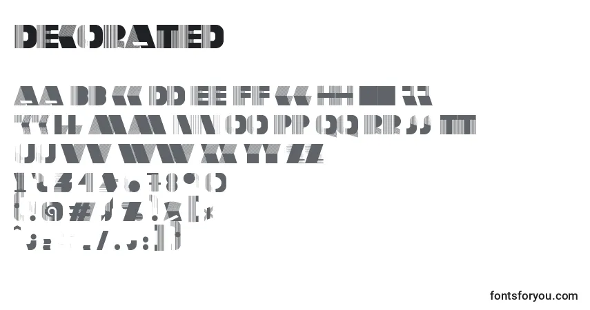 Шрифт Decorated – алфавит, цифры, специальные символы