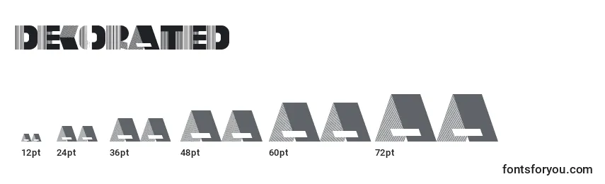 Decorated Font Sizes