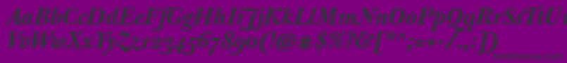JbaskervillemedBolditalic-fontti – mustat fontit violetilla taustalla
