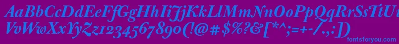 JbaskervillemedBolditalic Font – Blue Fonts on Purple Background