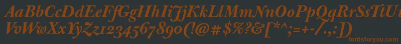 JbaskervillemedBolditalic Font – Brown Fonts on Black Background