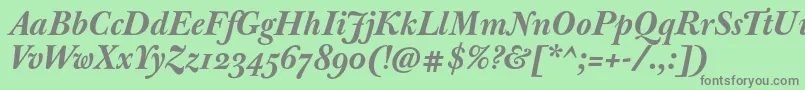 フォントJbaskervillemedBolditalic – 緑の背景に灰色の文字