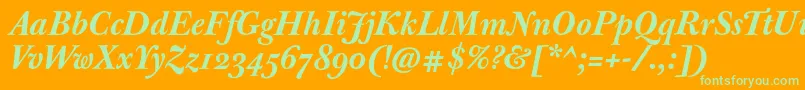 JbaskervillemedBolditalic Font – Green Fonts on Orange Background