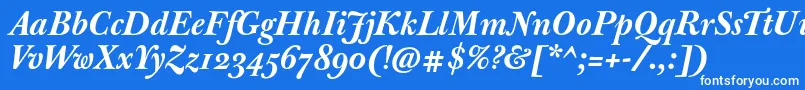 フォントJbaskervillemedBolditalic – 青い背景に白い文字