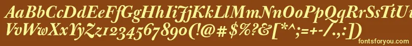 JbaskervillemedBolditalic Font – Yellow Fonts on Brown Background