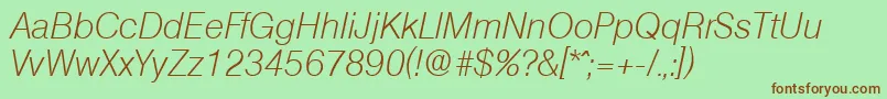 OlympiaXlightita Font – Brown Fonts on Green Background