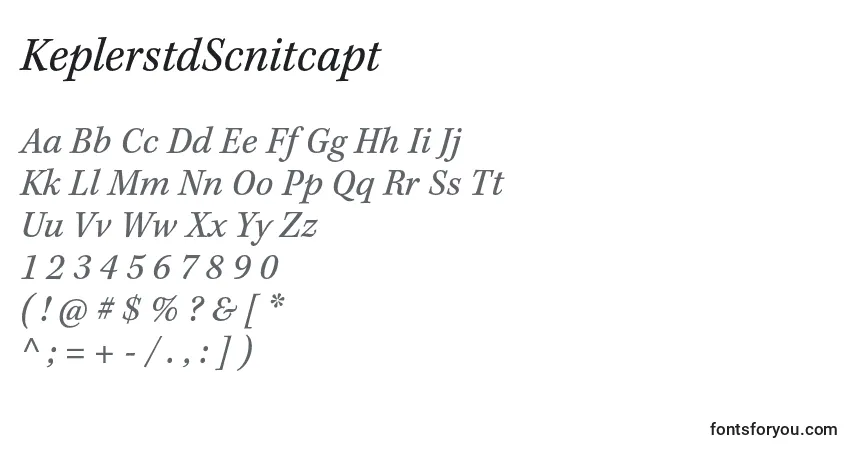 Czcionka KeplerstdScnitcapt – alfabet, cyfry, specjalne znaki