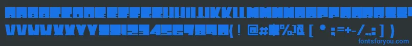 Toneladanova-fontti – siniset fontit mustalla taustalla