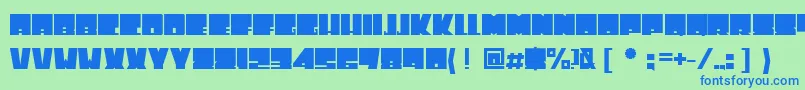 Więcej informacji o czcionce Toneladanova Czcionka Toneladanova – niebieskie czcionki na zielonym tle